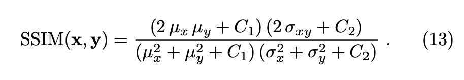 SSIM Formula